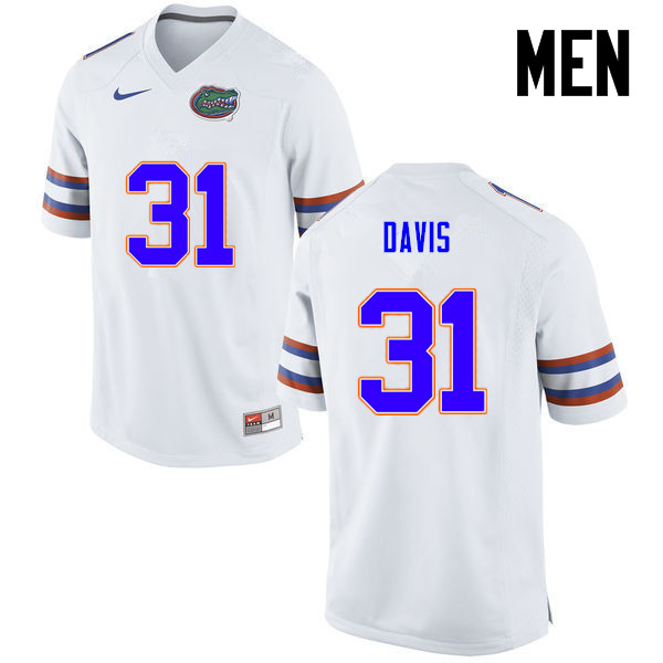 Men Florida Gators #31 Shawn Davis College Football Jerseys-White - Click Image to Close